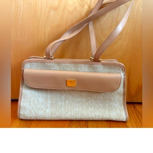 Etienne aigner leather woven Jute Shoulder bag medium - Picture 1 of 9